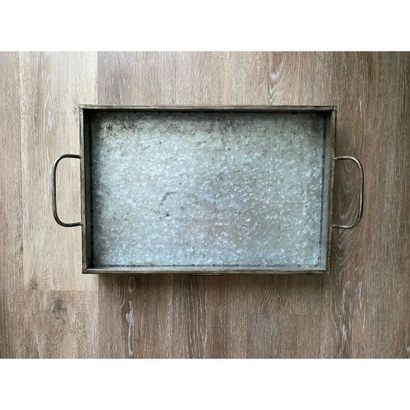 Pier 1 Magnolia 2015 Galvaniz Garden Tray with handles - Picture 5 of 8